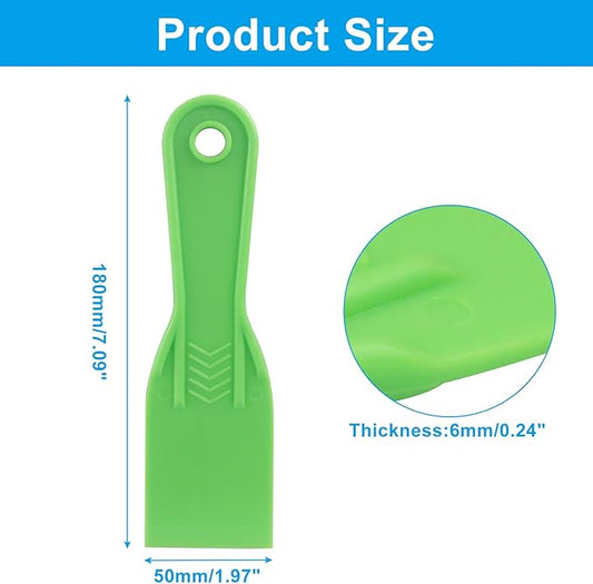 2 Inch Plastic Putty Knife Scraper, 5Pcs Flexible Spackle Knife for Spackling, Air Bubble Remover, Sticker Installation, Used for Repairing Walls, Pasting Plaster, Scraping Putty (Green)