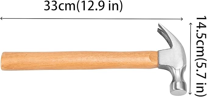 FUNSUEI 4 PCS 26 OZ Claw Hammer, Straight Claw Hammers, Carbon Steel Rip Claw Hammer with Wood Handle for Prying Nails, Woodworking, Repairing