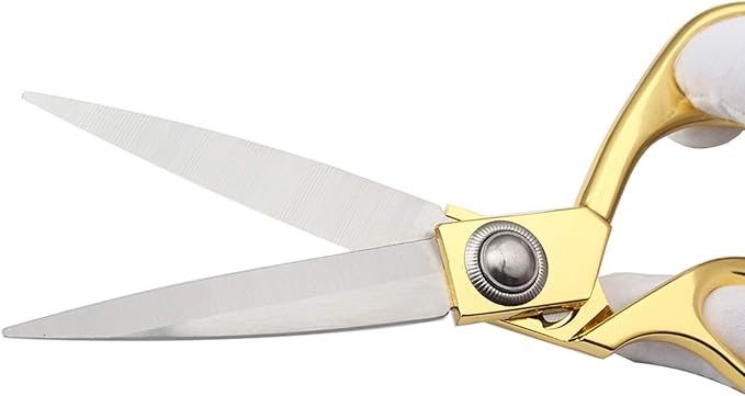Gold 8" Sharp Tailor Scissors - Fabric, Leather & Clothing Scissors - Stainless Steel Professional Heavy Duty Dressmaking Shears