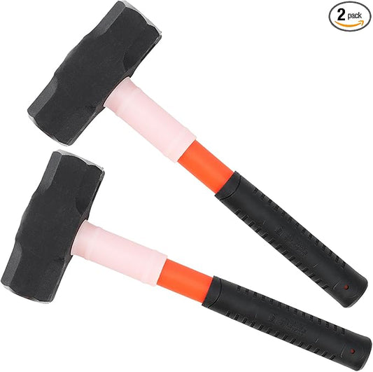 JOIKIT 2 PCS 4lb Sledge Hammer, Drilling Crack Hammer with Forged Steel Head and Fiberglass Handle, Solid Construction for Demolition Work