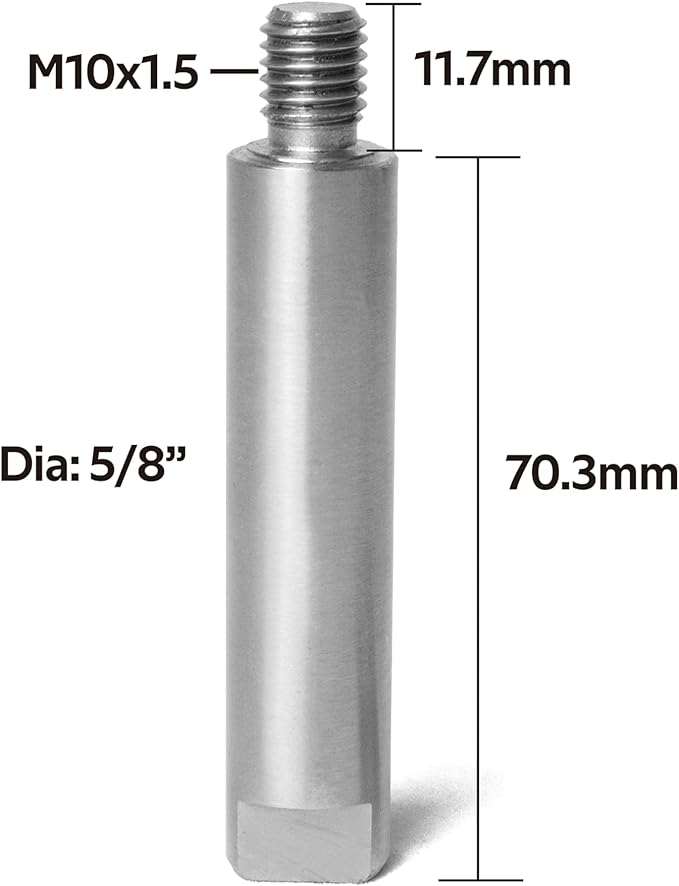 5/8" Dia with 82mm Total Length Post for Wood Lathe Tool Rest with 82mm Total Length, M10X1.5 Thread