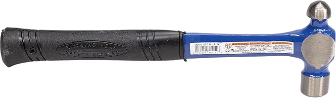VAUGHAN Ball Pein Hammer, 12 oz, Steel handle, American high carbon steel, R2012, VN16271
