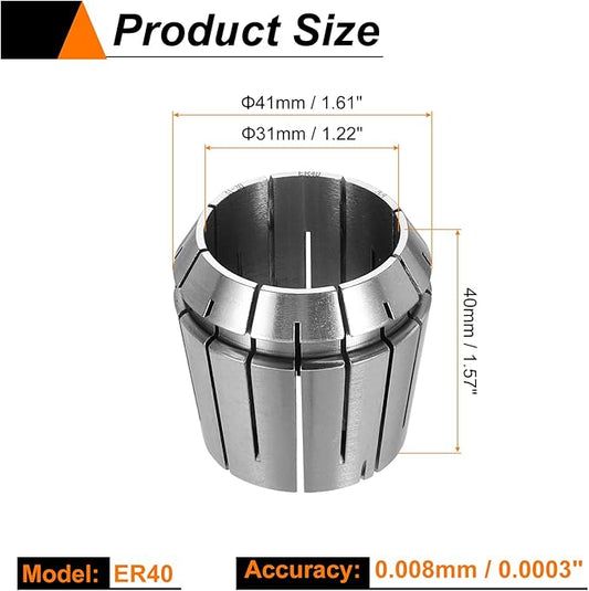 HARFINGTON Spring Collet Chuck ER40 31mm 65Mn Spring Steel Precision Router Collets for CNC Engraving Milling Lathe Tool
