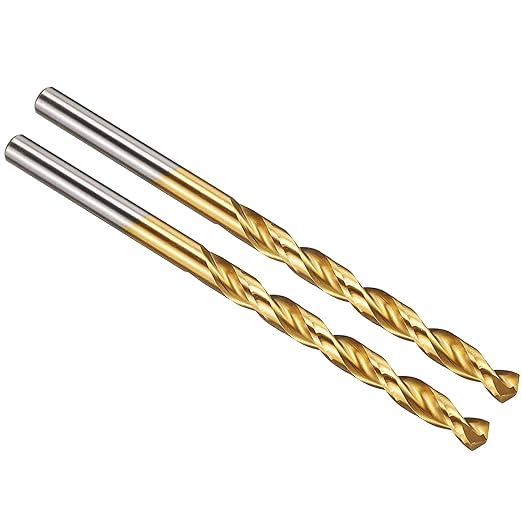 PATIKIL 4.8mm Drill Bit, M42 8% Cobalt High-Speed Steel Jobber Straight Shank 135° Titanium Nitride (TiN) Coated for Hard Metal Stainless Steel - 2 Pack