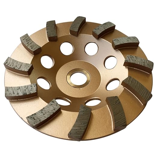 5" Diamond Grinding Wheels for Concrete or Masonry, 12 Turbo Segments, #30/40 Grit, Medium Bond, 7/8"-5/8" Arbor