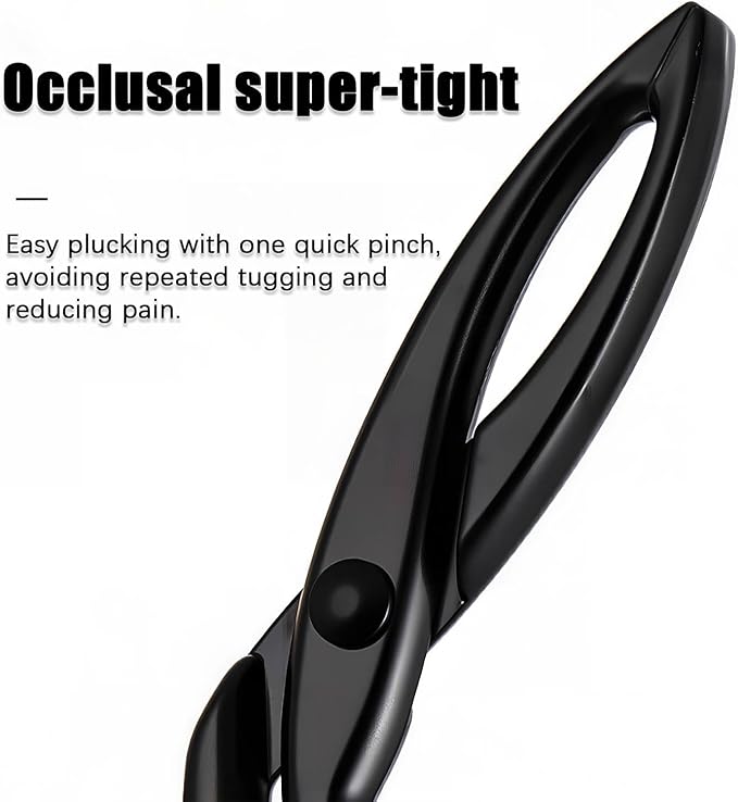 Scissor Tweezers,Stainless Steel Tweezers with Handles for Women and Men Facial Hair (Black)