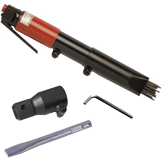 CS Unitec | 199.3120 | 2B Needle Scaler and Chisel Scaler Combination Kit. Inline-Grip, Air-Powered, 19 Needles, 3000 Blows per Minute, 5.75 Lbs ??Made in England