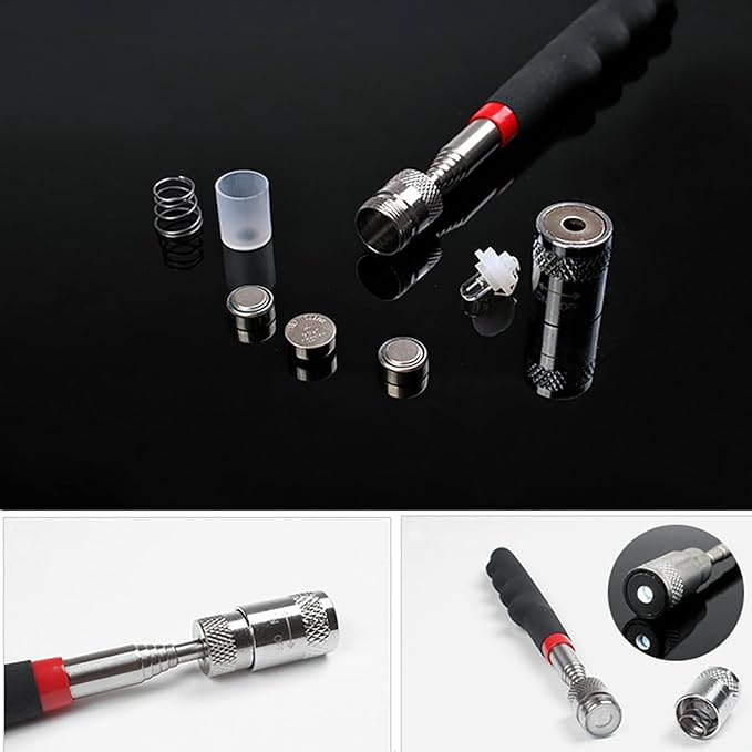 Telescoping Magnetic pickup tool with light,magnet duty flexible led set for seniors extra outdoor kids toy small extender kit side flatbed all lock drawers screw quick large and storage trash
