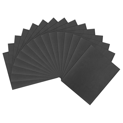 HARFINGTON 15pcs Sandpaper 1000 Grit 9 x 11 Inch A-Weight Backing Silicon Carbide Abrasive Wet Dry Sanding Sheets for Wood Finishing, Metal Sanding, Automotive Polishing