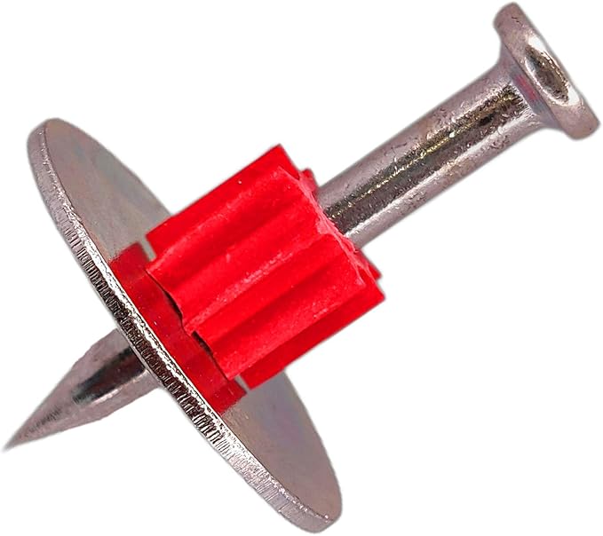 1-1/4" Powder Actuated Fasteners, Drive Pins with 1" Washer, PW125, 100pcs/pack, 4 Pack