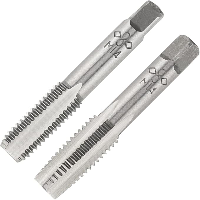 Aceteel M14 X 2.0 Metric Hand Tap, Right Hand M14 X 2.0mm Threading Hand Tap 1Pair