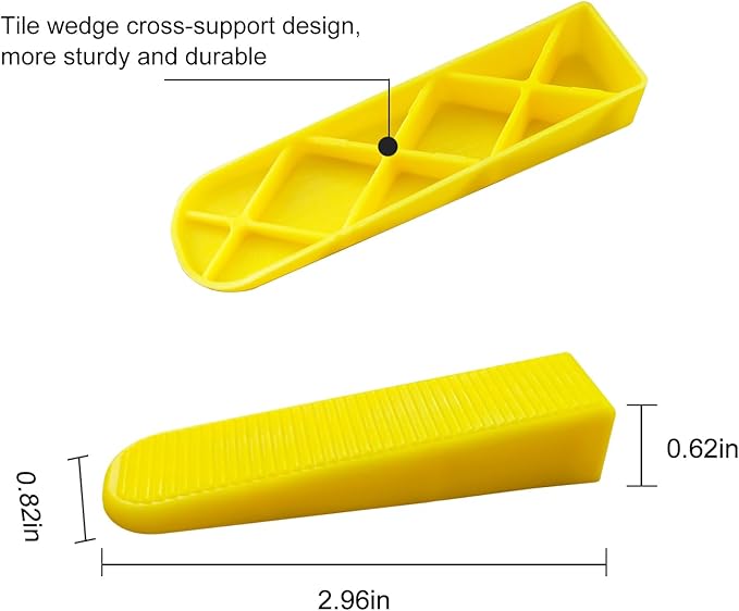 Tile Leveling System Wedges 210 pcs Reusable Tile Leveler Wedges for 1/8" 1/16" 1/32" Spacers and Tile Leveling Clips Tile Leveler Tools for Wall Floor Tile Stone Installation Yellow