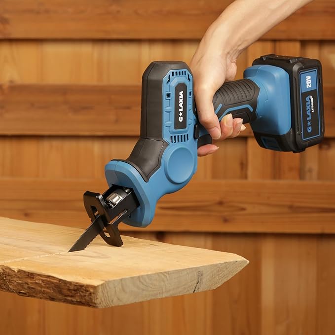 Reciprocating Saw, 20V Cordless Reciprocating Saw with 4.0Ah Battery, Tool-Free Blade Change, 3Pcs Blades for Wood, Soft Metal, PVC Pipe Cutting