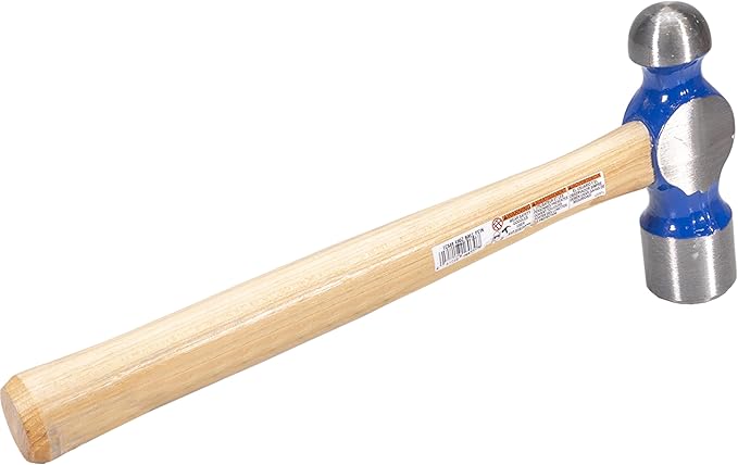 VAUGHAN Ball Pein Hammer, 48 oz, Hickory handle, American high carbon steel, TC848, VN16030