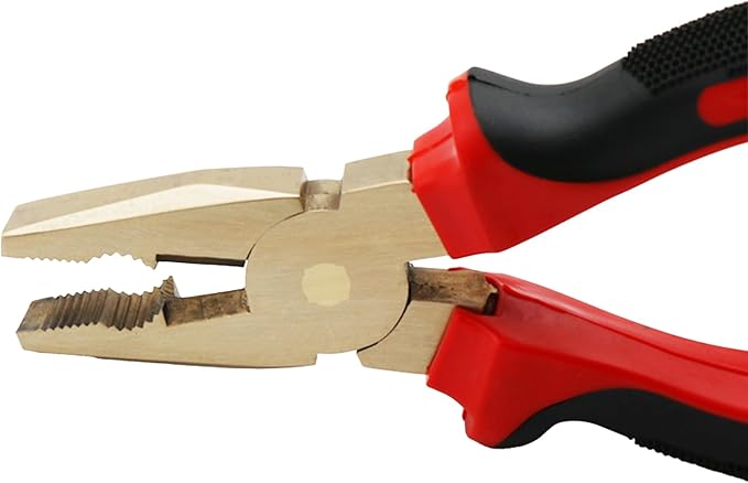 Non Sparking Combination Pliers Length 150mm (5-29/32 Inch) Aluminum Bronze Copper, Spark Free Safety, Non-Magnetic and Corrosion-Resistant
