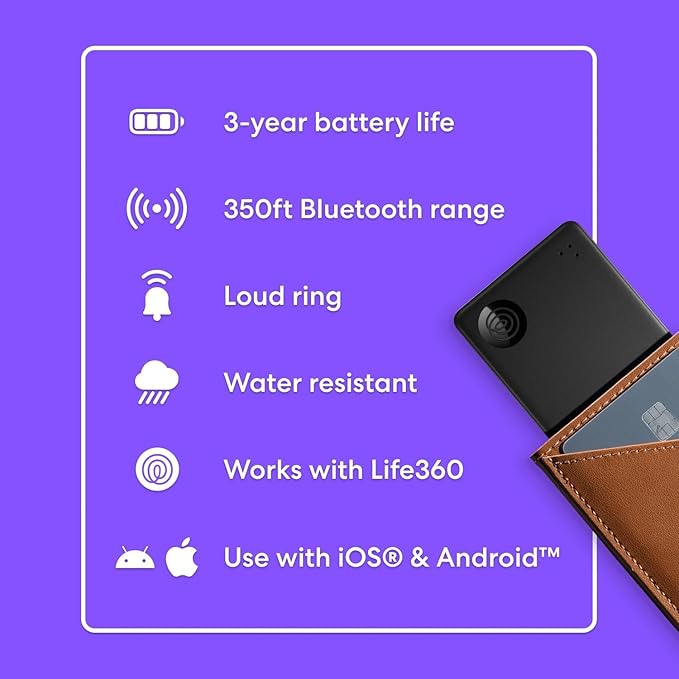 Tile by Life360 Slim - Wallet Finder, Bluetooth Tracker and Item Locator for Luggage Tags, Passports and More. Both iOS and Android Compatible. Phone Finder. 1-Pack (Green Surf)