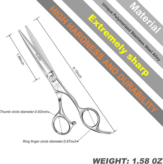 High-end Professional Extremely Very Sharp Barber Hair Cutting Scissors Hairdresser Shears For Hair 5 Inch Haircut Scissor Made Of Stainless Steel Alloy For Hairdressing Salon and Home Use