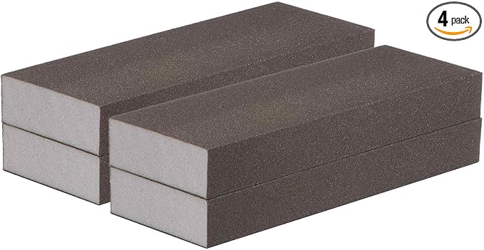 HARFINGTON 4pcs Superfine Sanding Sponge Blocks 500-600 Grit Foam Sanding Block for Polishing Kitchen Metal Wood Drywall, 200x70x25mm
