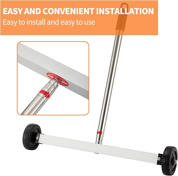 Magnetic Sweeper Pickup Tools set of 2 - Yard Heavy-Duty Magnet Sweeper with Telescoping Holder and Wheels; Flexible Magnet Stick Pick Up Nails,use for Mechanic,Automotive,Construction,Lawn,Roofing