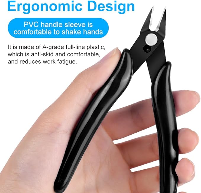 Ainiv Wire Cutters, 4PCS Spring-loaded Side Cutters Flush Cutters, Diagonal Cutters Precision Side Cutters, Diagonal Cutting Pliers in CRV Steel, Heavy Duty Cutting Pliers for Electrical, Homes