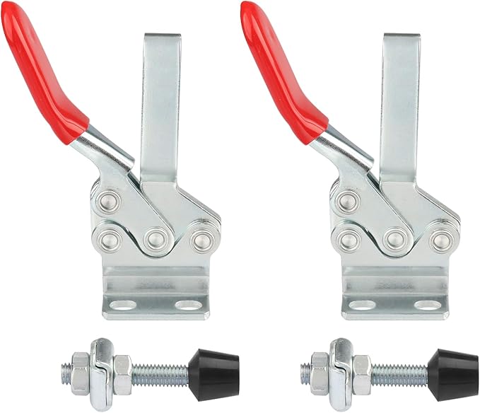 8 Packs GH-225D 500lbs Holding Capacity Toggle Clamps, Quick-Release Horizontal Clamp, 225D Horizontal Toggle Clamps For Woodworking, Welding, Drill Press, Mechanic,by GENHAKON