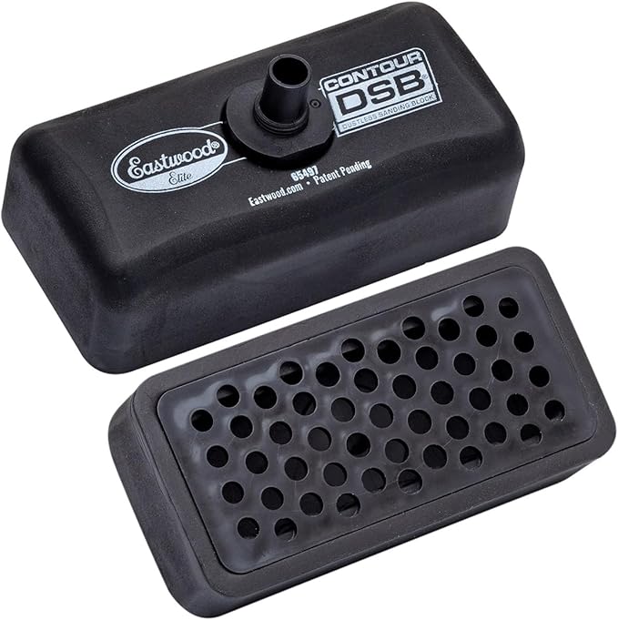 Eastwood Elite Contour DSB Dustless Auto Body Sanding Block Kit | DIY Automotive Sanding Blocks and Contour Hand Sander for Drywall & Autobody Paint Works | 3 Sanders, Hose & 80 Grit Sandpaper Roll