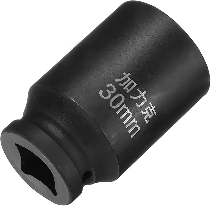 HARFINGTON 4 Point Square Socket 3/4" Drive by 30mm Metric Square Impact Socket 40CR Blackening Standard Wheel Sockets Pneumatic Socket Tool for Auto Repair Mechanical Maintenance Home Use