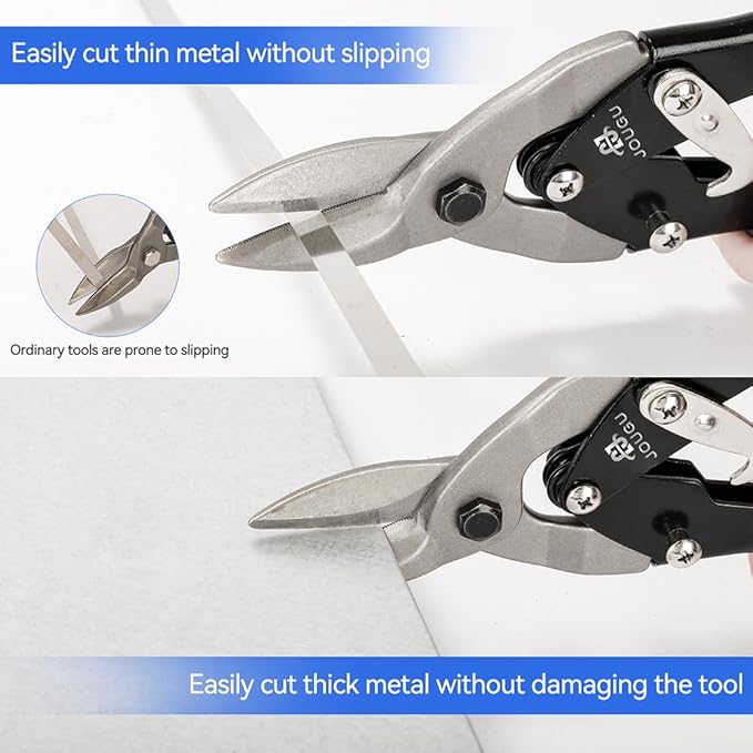 Metal Cutter Heavy Duty Aviation Tin Snips Shears for Cutting Sheet Metal, Straight Cut 10 Inch, Chrome Vanadium Steel