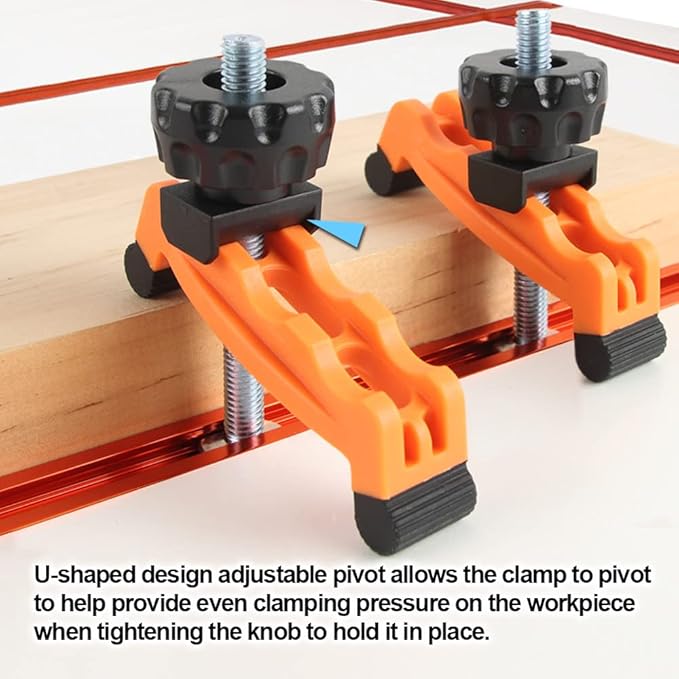 O'SKOOL Multi-Positionable T-Track Hold Down Clamp Kit for CNC Router, Metalworking and Woodworking T-Slot T-Track, 2 Pack, TT13