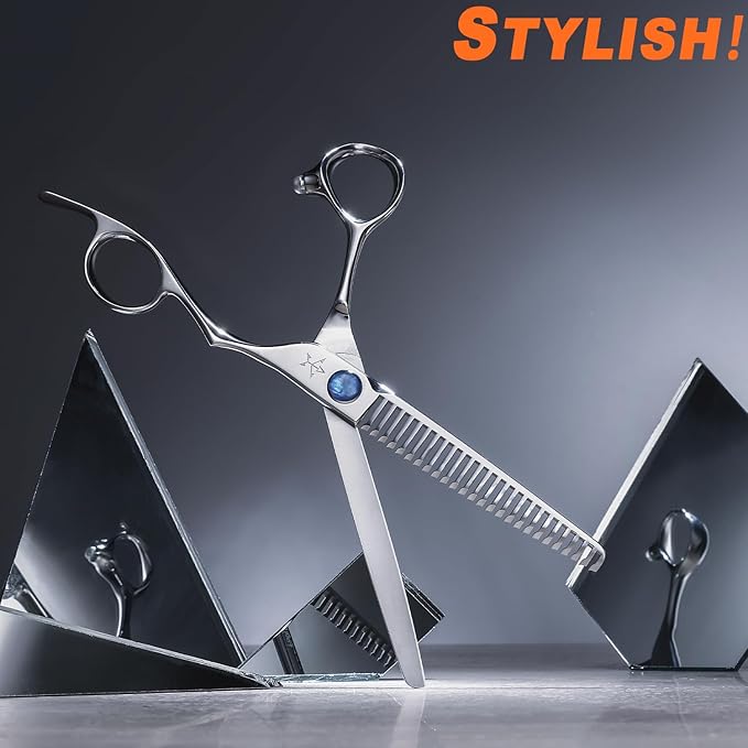 High-end Professional Hair Cut Thinning Scissors Hair Cutting Teeth Shears Barber Hairdressing Texturizing Scissor Extremely Very Sharp 6.6 Inch Dynamic Stainless Steel Alloy For Men Women