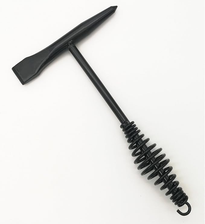 Welding Chipping Hammer with Coil Spring Handle,10.5",Cone and Vertical Chisel,10" Wire Brush