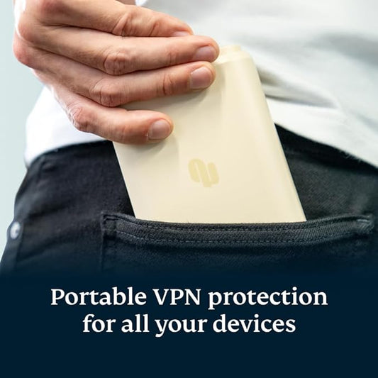 Aircove Go | Portable Wi-Fi 6 VPN Router | Protect Unlimited Devices | Free 30-Day ExpressVPN Trial | International (UK, EU, AU, & NZ Version)