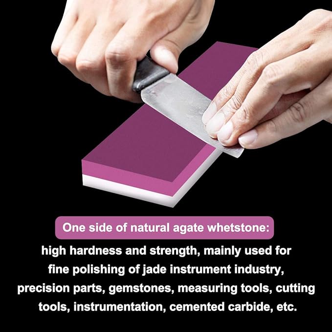 ATOPLEE Double-Sided Sharpening Stone, 1pc White and Red Ruby Knife Sharpener Stone,3000/10000 Grit Mini Whetstone Oilstone