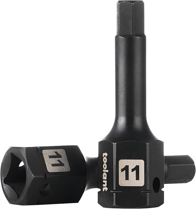 toolant 1/2" drive 11mm impact hex bit socket set 2PCS, Hex Drive, S2 Steel Air Drive Allen Socket set,Impact Grade竊똀nti-Roll Design