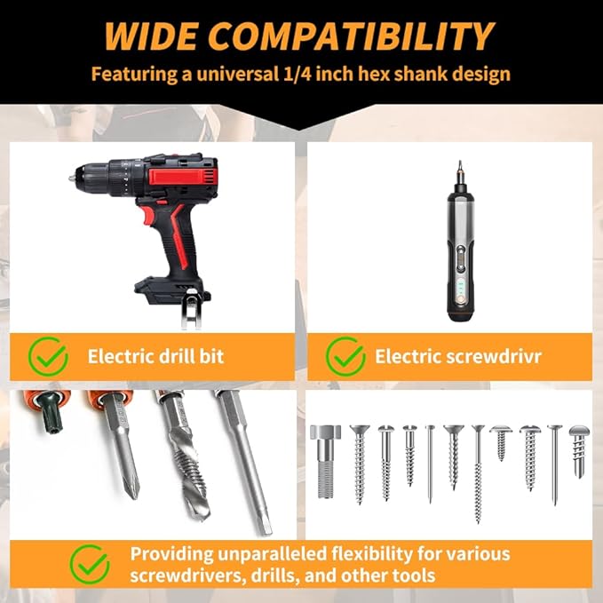 Drill Bit Extension 2-3/8", 4", 6", 12", 4-Piece Magnetic Drill Screwdriver Bit Holder Extender with Aluminum Sleeve, 1/4 Inch Hex Shank Quick Release Extension Adapter(SIZE:4pcs)