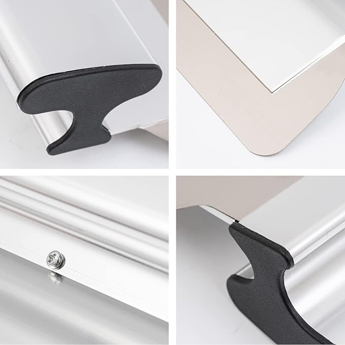 BHTOP Drywall Tools Skimming Blade with Extension Handle - 7", 10" 14??16??& 24" Blades Extruded Aluminum 301 Stainless Steel Construction Tools End Caps, Wall-Board with 0.5mm&0.35mm Thickness