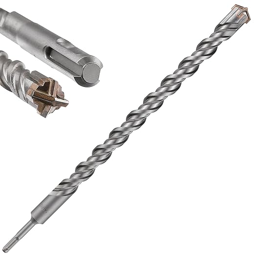 Concrete Drill Bit lengthening 1pcs 1-1/8" X 18"-16" Cross-Type Double Thread Carbide Material Suitable for Concrete, Brick, Cement Walls, Stone, Extra Long Hammer Drill Bits for Concrete