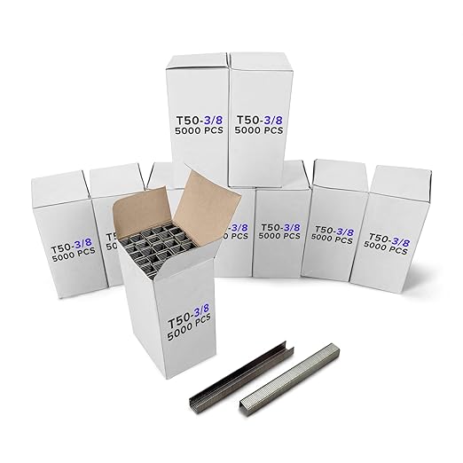 Heavy Duty Staples for Hummer Tacker HT-9-11, 3/8" x 3/8" x 0.04" (10 Boxes, 50000 pcs) - Non-Rusting Stainless Steel Staples - for Wood and etc.- Box of Zinc-Plated Steel Staples by IDL Packaging