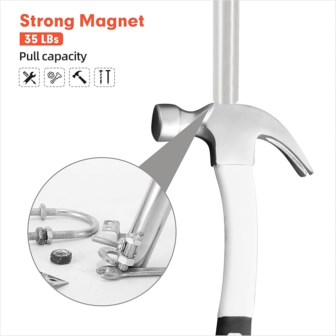 Magnetic Pickup Tool That Can Safely Retrieve Nails, Screws, and Metal Objects Through Sturdy Objects, and Clean Iron Filings (15 inches)