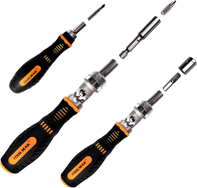 61pcs Ratcheting Screwdriver Set,Socket Set,Precision Screwdriver Bit Set with Rotatable Ratchet Handles 竊?Storage Case,Household Repair Tool Kits for Bike Watches and glasses,phones etc