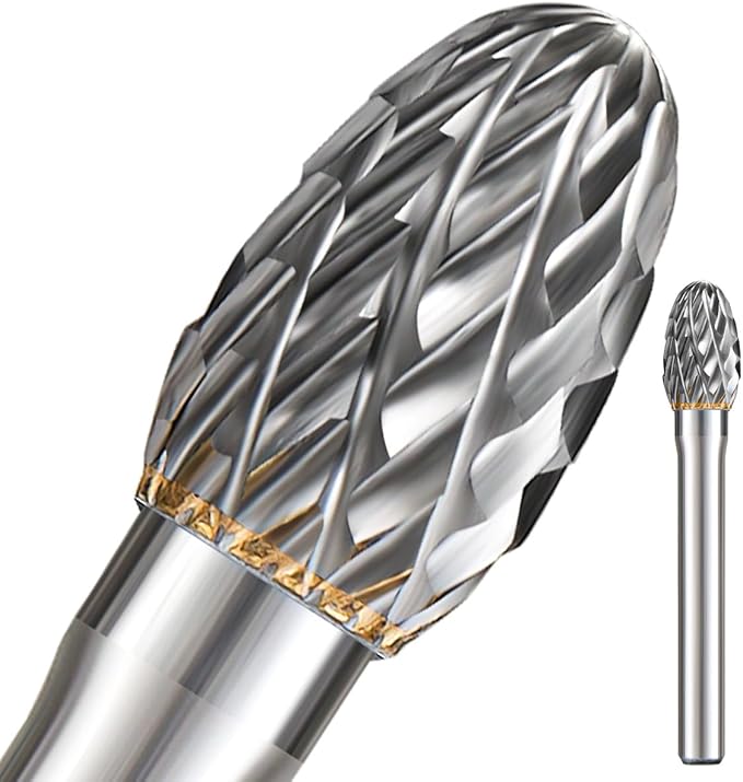 1/4 Carbide Burr Set 1/4 Shank w/Big Beech Holder Die Grinder Bits Drill Bits Grinding Bits for Metal Rotary Tool Attachment Accessories Rasp Weld Wood Stone for Milwaukee Dewalt, FO-5