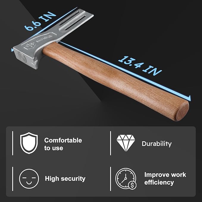 Magnetic Roofing Hammer, Magnetic Roofing Hatchet Designed to Improve Efficiency, Roofing Axe with Solid Wood Handle, A Roofing Tools That Can Be Used to Quickly Nail Roofing Nails And Felt Caps