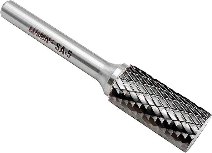 SA-5 Tungsten Carbide Burr Cylinder Shape Double Cut Rotary Burr File(1/2??cutter Dia X 1?쒬utter Length) with 1/4'' Shank dia By LU&MN