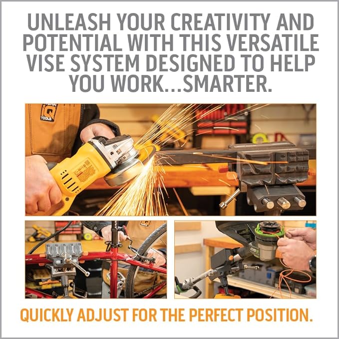 IQ Vise | 360° Articulating Bench Vise Made From Steel & Cast Aluminum w/ 8-Position Locking Ball & Socket | Woodworking Vise Handles Up To 130ft-lbs of Torque | Pipe Vise With Double Sided Jaws