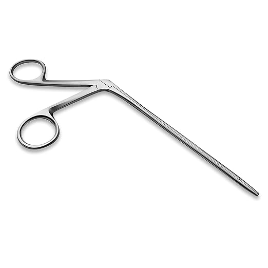 Precise ENT Procedures with Alligator Ear Forceps - Curved Jaw Design, Non-Slip Grip Handle, Fine-Tip, Reusable and Easy to Clean - 5.5 Inches
