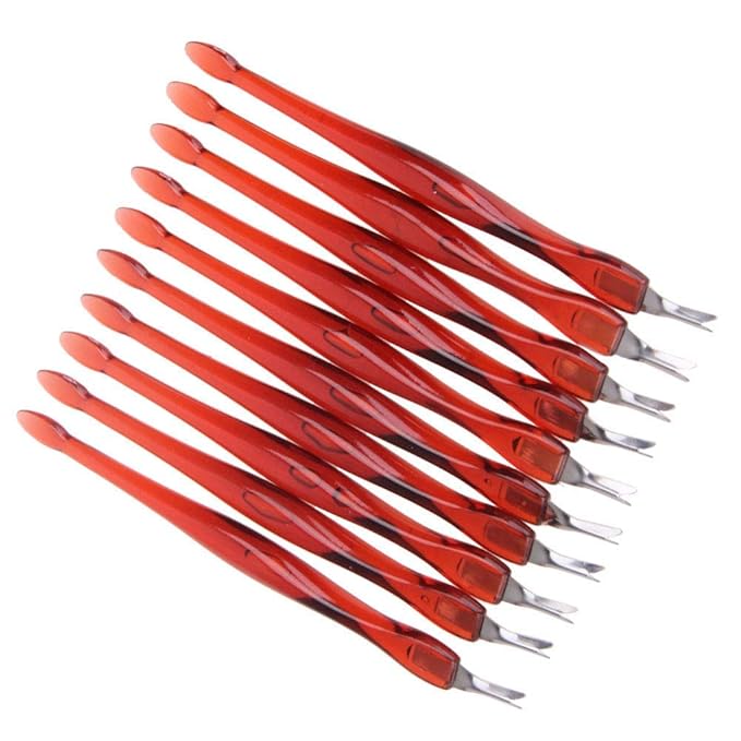 Cuticle knife Trimmer, 24 Pack Cuticle ForkTrimmer Nail Cuticle Remover Trimmer Pusher Dead Skin with Double Head V-Shaped Fork Manicure Pedicure Cleaner Care Tools for Home and Nail Shop (R)