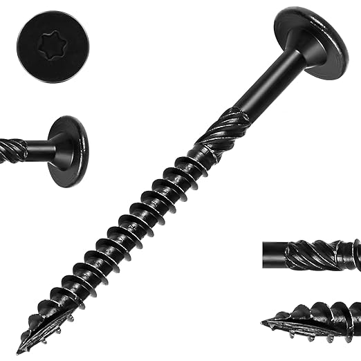 #14 Heavy-Duty Wood Screws, Star Drive Deck Screws, Rust Resistant Timber Screws for Timber/Log/Landscaping Wood (2-7/8 Inch,50Pcs,Black)