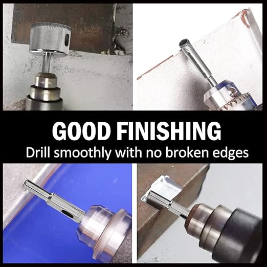 Vivicreate 10 pcs Diamond Drill bits Hole Saw Set kit for Glass Ceramic Tile Porcelain Marble Granite Stone Cutting Drilling Tool Glass Hole Cutter Ceramic brocas para Ceramica Broca para vidrio