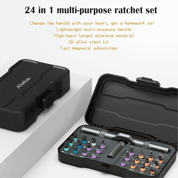 24 in 1 Magnetic Screwdriver Set Precision Screwdriver Mini Removable self-assembly Magnetic DIY Precision Tool kit for Furniture, Computer, Laptop,PC and Bicycle