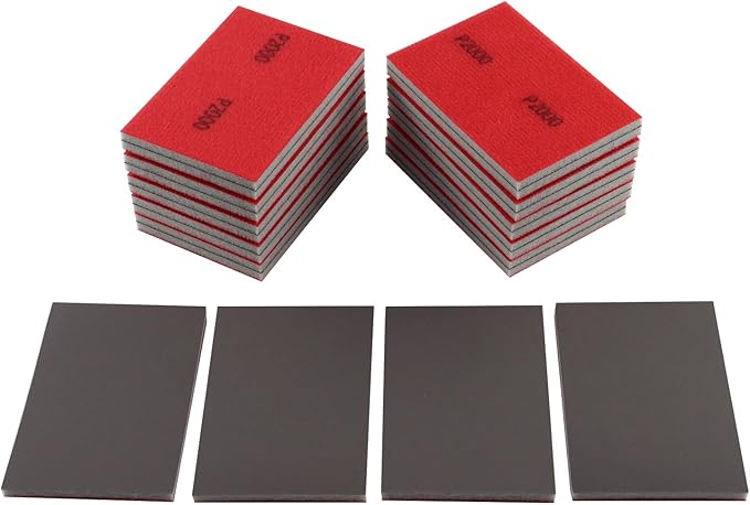 24pcs 2000Grits Sanding Sponge, Wet and Dry 4"x3" Sanding Block, Reusable Sand Paper for Metal Wood Drywall Walls Stone Automotive Paint Plastic DIY (2000 Grits)